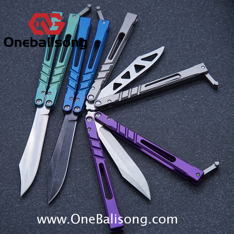 Theone BRS chAB New Anti Slip Texture Version Clone Titanium  One-piece Structure Balisong