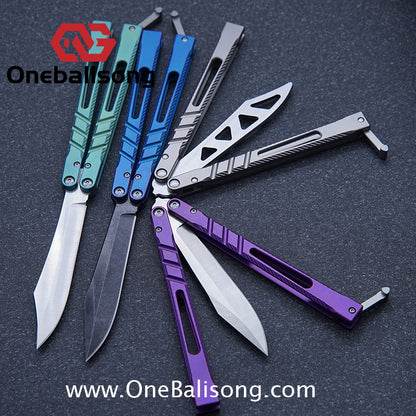 Theone BRS chAB New Anti Slip Texture Version Clone Titanium  One-piece Structure Balisong