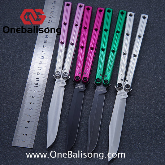 Baliplus New 7075 Bilateral Slot Version Kraken V3 Aluminum Balisong Stainless Steel Blade Clone Bushing