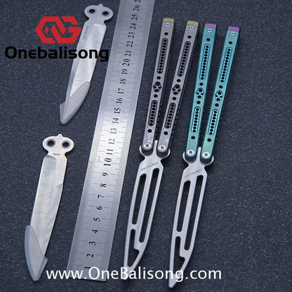 EXTREMES Balisong Titanium Alloy Handle 440c Stainless Steel Blade Bushing