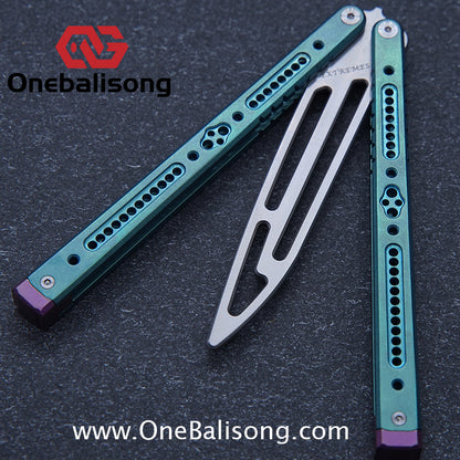 EXTREMES Balisong Titanium Alloy Handle 440c Stainless Steel Blade Bushing