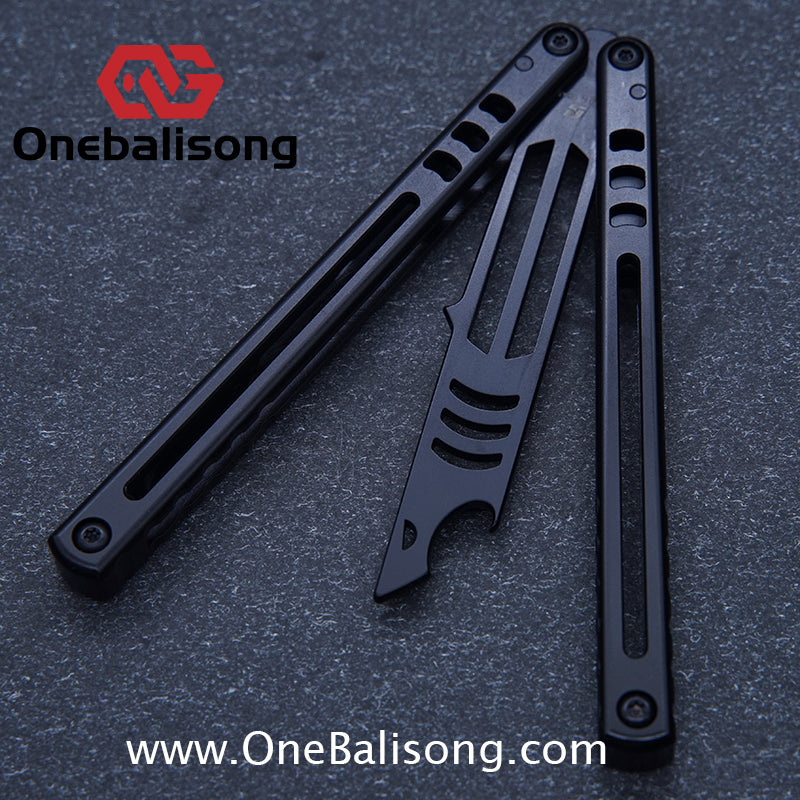 Armed Shark Mako Balisong Clone Titanium Handle Stainless Steel Training Blade