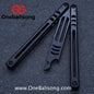 Armed Shark Titanium Madko Balisong Clone TC4 Titanium Handle Stainless Steel Trainer/Damascus Fake Blade