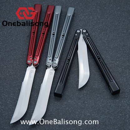 HR Killer Balisong  Seven series aluminum Handle 14c28n/vg10 Blade integrated+traditional shaft sleeve