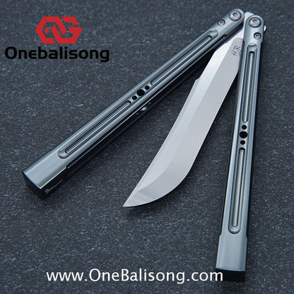 HR Killer Balisong  Seven series aluminum Handle 14c28n/vg10 Blade integrated+traditional shaft sleeve