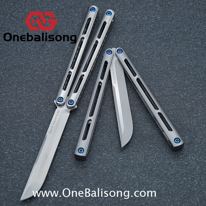 Baliplus Tsunami V4 Balisong Clone TC4 Titanium Alloy Handle VG10 Live blade Bushing