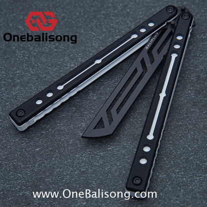 Baliplus Nautilus V1 Balisong Clone Aluminum Alloy G10 Patch Handle Stainless Steel Blade Bushing