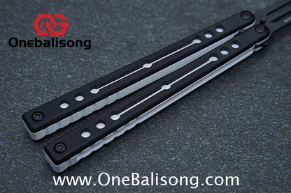Baliplus Nautilus V1 Balisong Clone Aluminum Alloy G10 Patch Handle Stainless Steel Blade Bushing