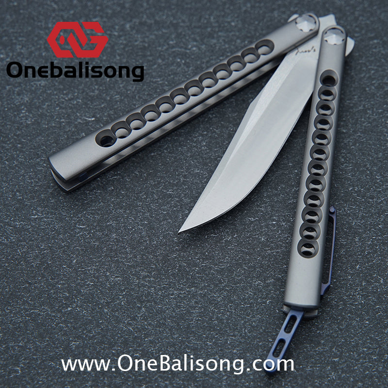 Smallpox Mini Titanium Alloy Sandwich Handle Stainless Steel 14c28n Blade Bearing Structure