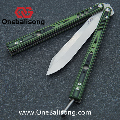 Baliplus BRS REP CLONE Balisong TC4 Titanium Alloy+G10 Patch Bushings Sandwich Structure 9cr18