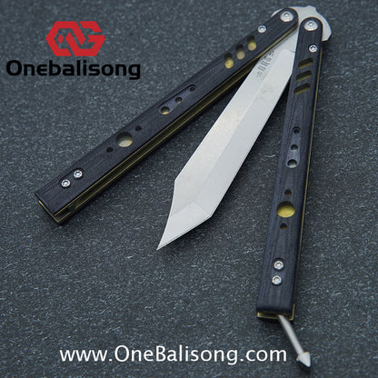 Baliplus BRS REP CLONE Balisong TC4 Titanium Alloy+G10 Patch Bushings Sandwich Structure 9cr18