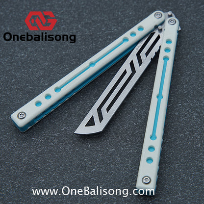 Baliplus Nautilus V1 Balisong Clone Aluminum Alloy G10 Patch Handle Stainless Steel Blade Bushing