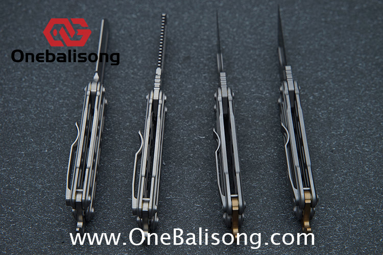 Mini Balisong Titanium alloy handle  Titanium alloy+Utility Knife Blade bushing