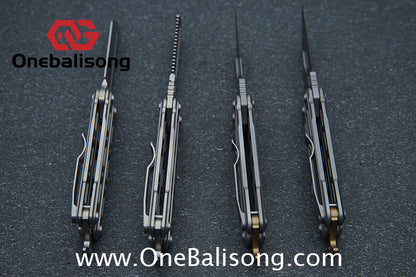 Mini Balisong Titanium alloy handle  Titanium alloy+Utility Knife Blade bushing