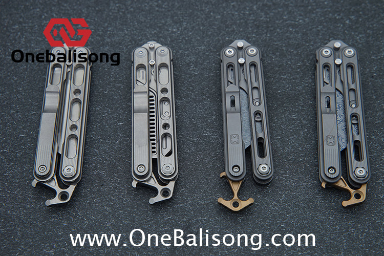 Mini Balisong Titanium alloy handle  Titanium alloy+Utility Knife Blade bushing