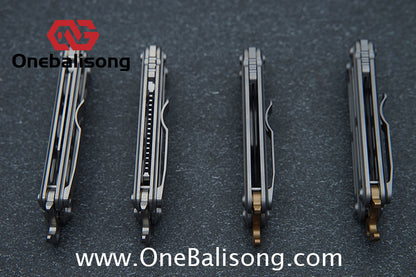 Mini Balisong Titanium alloy handle  Titanium alloy+Utility Knife Blade bushing