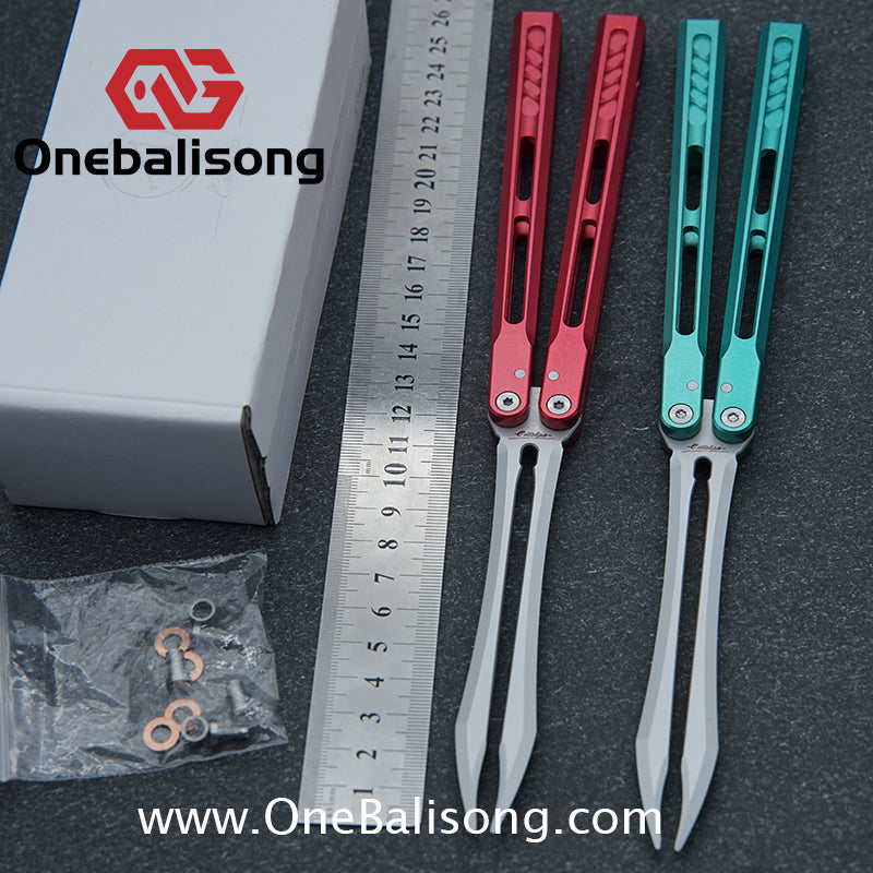 WZM Peace and Joy V3 Balisong Clone Ceramic Coating/7075 Aluminum Alloy Handle 440C Steel Tuning Fork Bushing