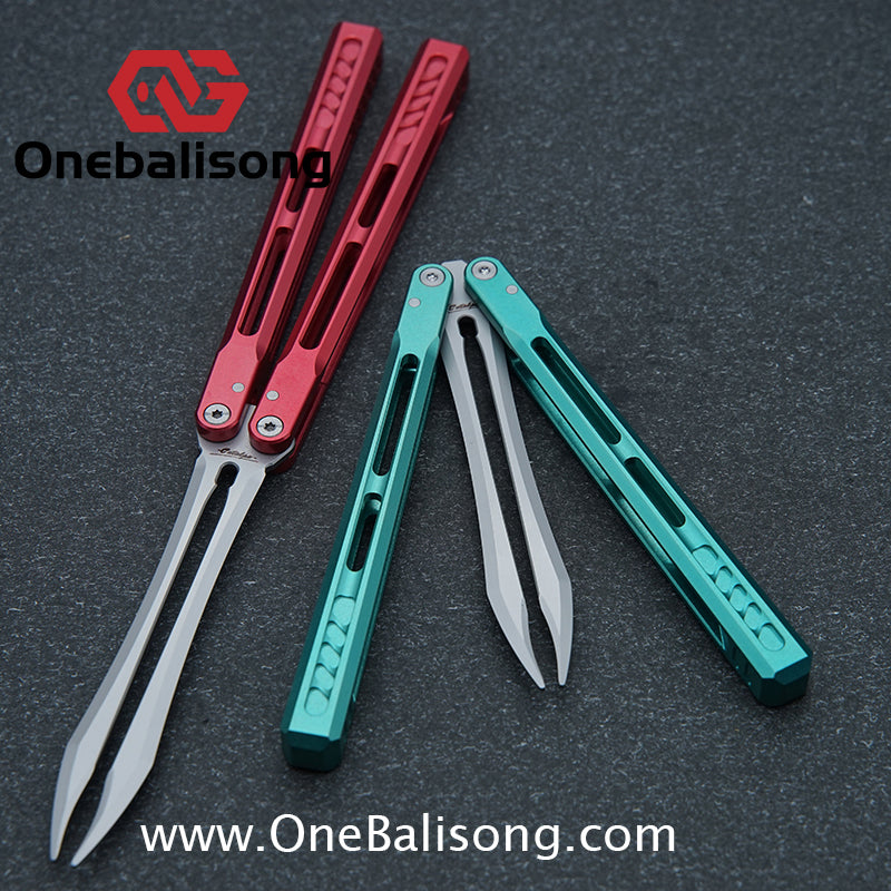 WZM Peace and Joy V3 Balisong Clone Ceramic Coating/7075 Aluminum Alloy Handle 440C Steel Tuning Fork Bushing