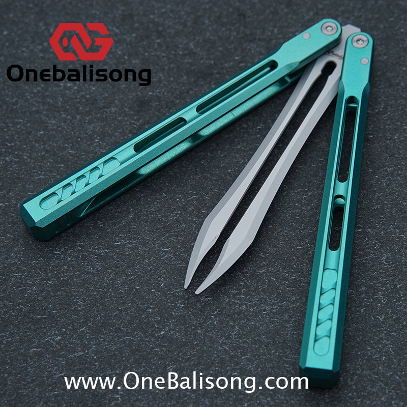 WZM Peace and Joy V3 Balisong Clone Ceramic Coating/7075 Aluminum Alloy Handle 440C Steel Tuning Fork Bushing