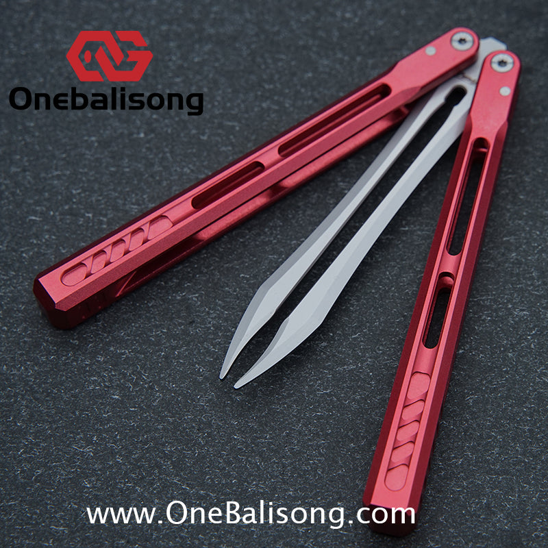 WZM Peace and Joy V3 Balisong Clone Ceramic Coating/7075 Aluminum Alloy Handle 440C Steel Tuning Fork Bushing