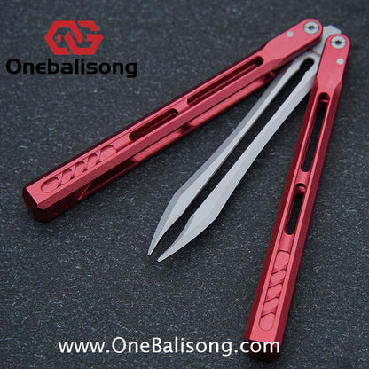 WZM Peace and Joy V3 Balisong Clone Ceramic Coating/7075 Aluminum Alloy Handle 440C Steel Tuning Fork Bushing