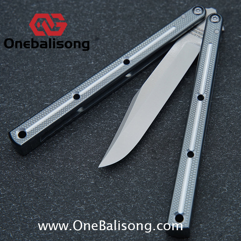 Baliplus 7075 Glossy Bright Slot Kraken V3 Aluminum Balisong Stainless Steel Blade Clone Bushing