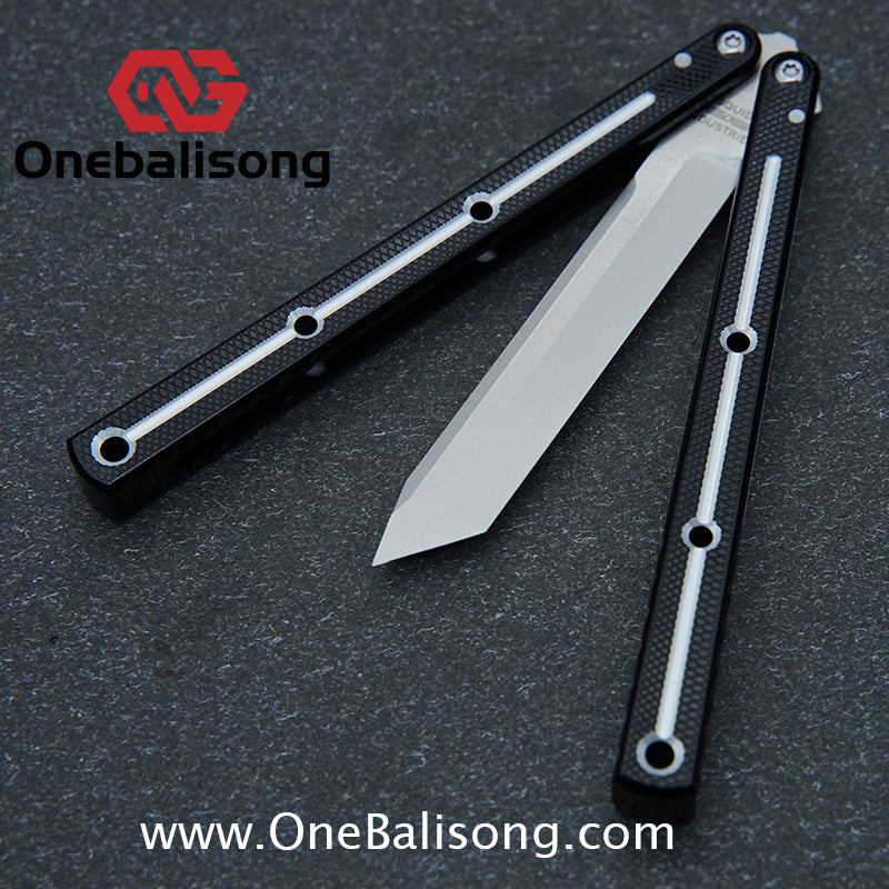 Baliplus 7075 Glossy Bright Slot Kraken V3 Aluminum Balisong Stainless Steel Blade Clone Bushing