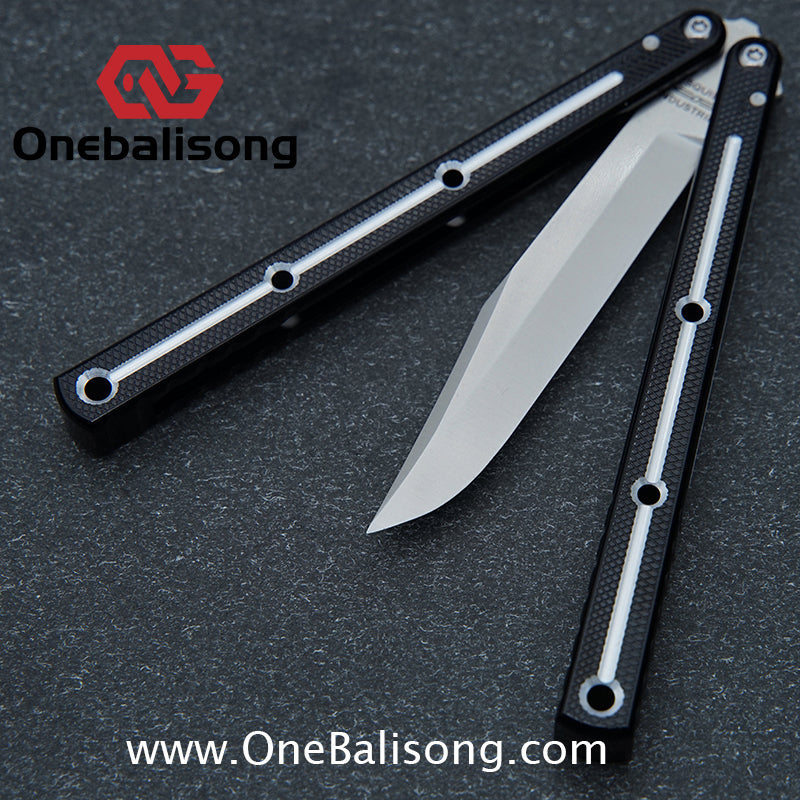 Baliplus 7075 Glossy Bright Slot Kraken V3 Aluminum Balisong Stainless Steel Blade Clone Bushing