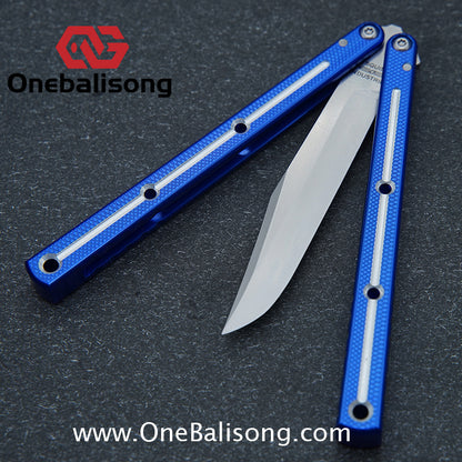Baliplus 7075 Glossy Bright Slot Kraken V3 Aluminum Balisong Stainless Steel Blade Clone Bushing