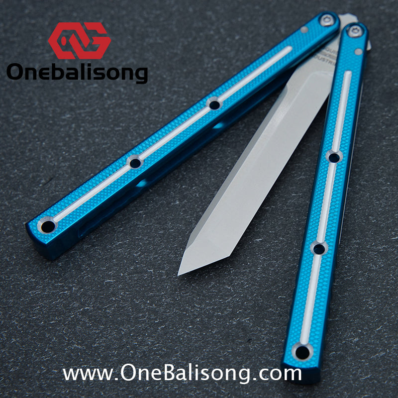 Baliplus 7075 Glossy Bright Slot Kraken V3 Aluminum Balisong Stainless Steel Blade Clone Bushing