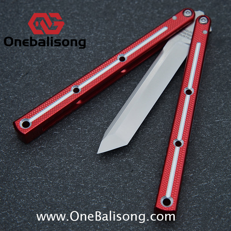 Baliplus 7075 Glossy Bright Slot Kraken V3 Aluminum Balisong Stainless Steel Blade Clone Bushing