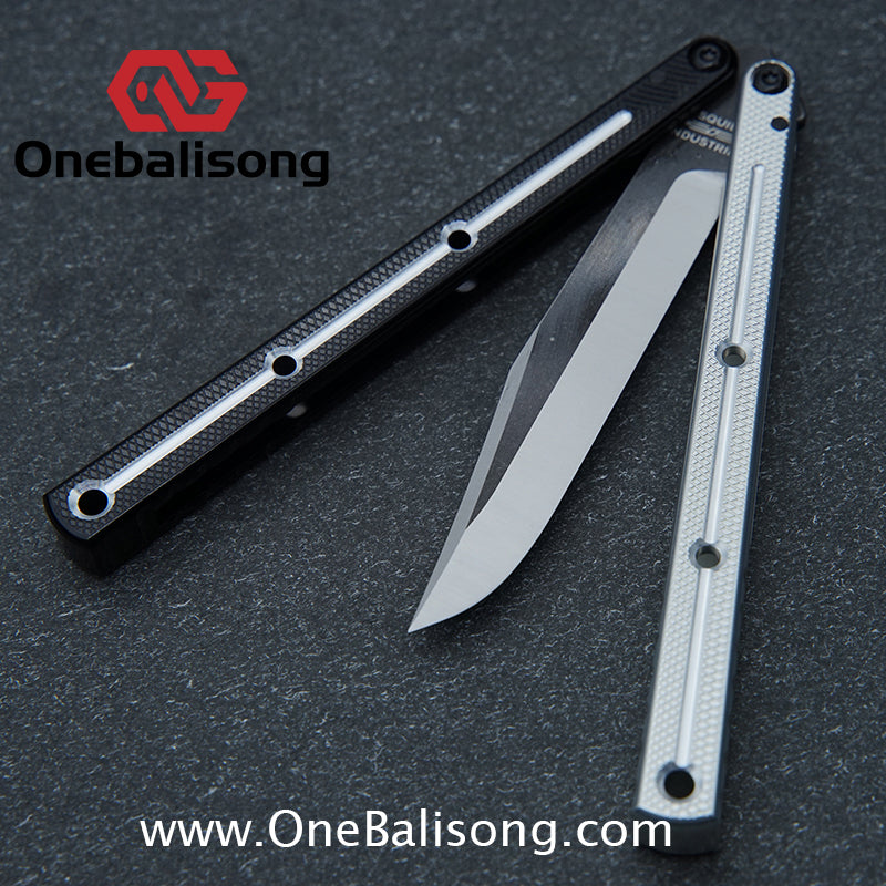 Baliplus 7075 Glossy Bright Slot Kraken V3 Aluminum Balisong Stainless Steel Blade Clone Bushing