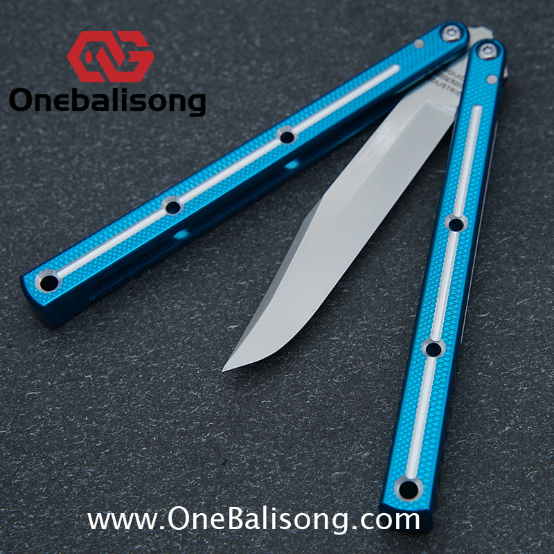 Baliplus 7075 Glossy Bright Slot Kraken V3 Aluminum Balisong Stainless Steel Blade Clone Bushing