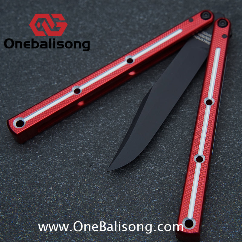 Baliplus 7075 Glossy Bright Slot Kraken V3 Aluminum Balisong Stainless Steel Blade Clone Bushing