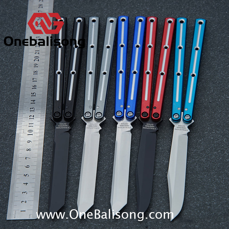 Baliplus 7075 Glossy Bright Slot Kraken V3 Aluminum Balisong Stainless Steel Blade Clone Bushing