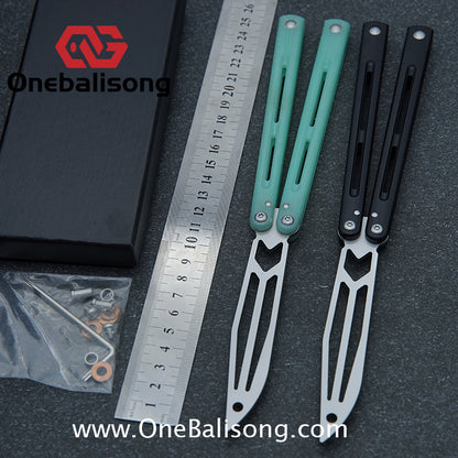 TOUCH TIMES Hairtail Balisong G10 Clone G10 Handle Stainless Steel Trainer Blade Bushing
