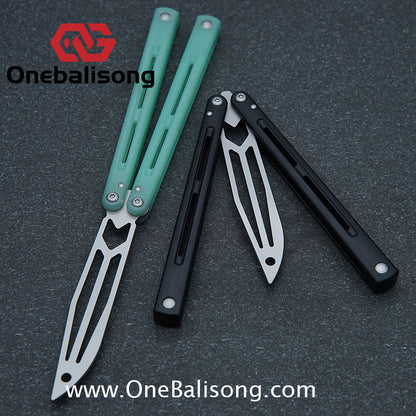 TOUCH TIMES Hairtail Balisong G10 Clone G10 Handle Stainless Steel Trainer Blade Bushing
