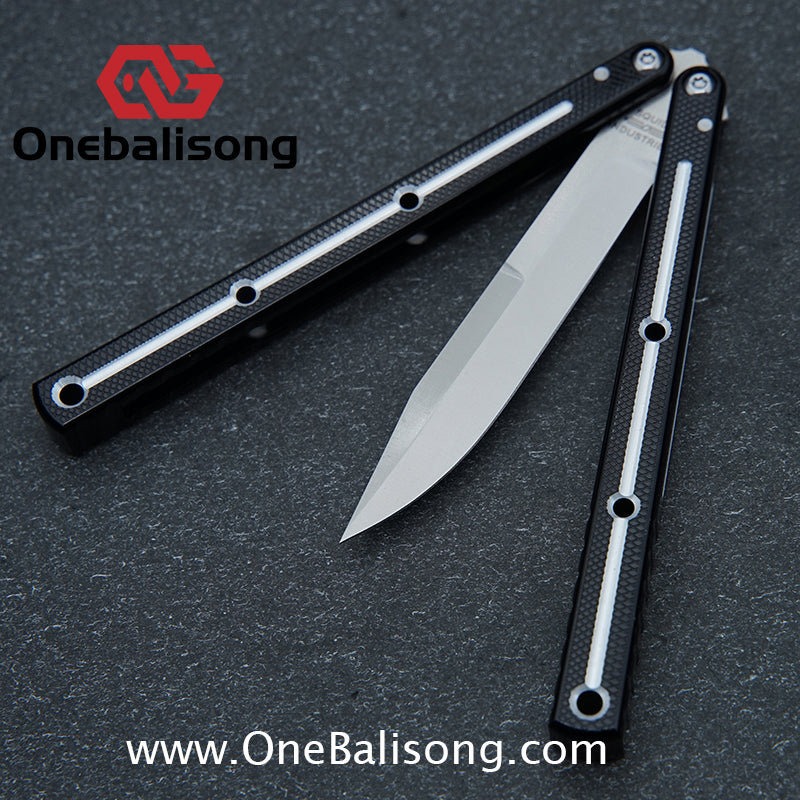 Baliplus 7075 Glossy Bright Slot Kraken V3 Aluminum Balisong Stainless Steel Blade Clone Bushing