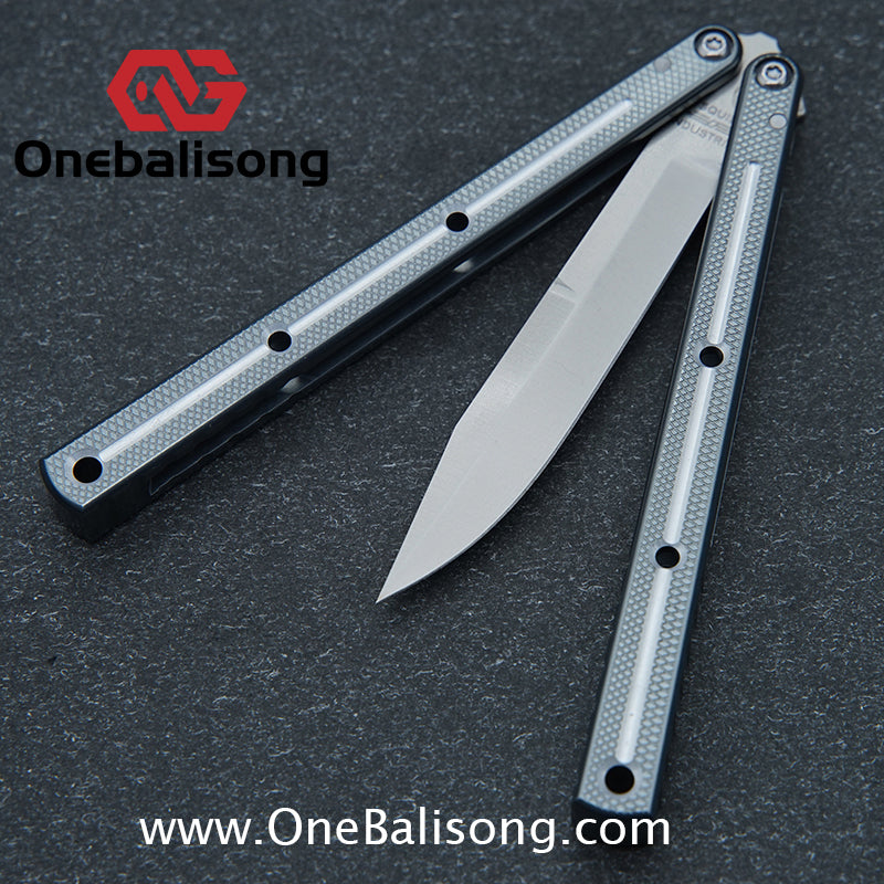 Baliplus 7075 Glossy Bright Slot Kraken V3 Aluminum Balisong Stainless Steel Blade Clone Bushing