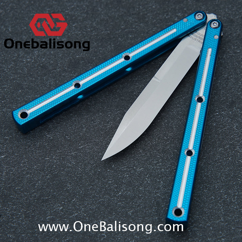 Baliplus 7075 Glossy Bright Slot Kraken V3 Aluminum Balisong Stainless Steel Blade Clone Bushing