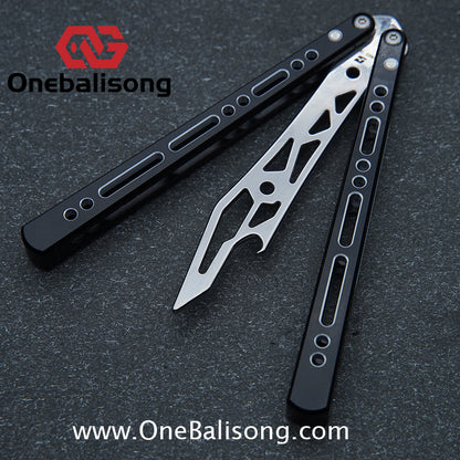 Armed Shark Pike/Barracuda Balisong Clone 7075 Aluminum Alloy Handle 5Cr15  Stainless Steel Trainer Blade Bushing
