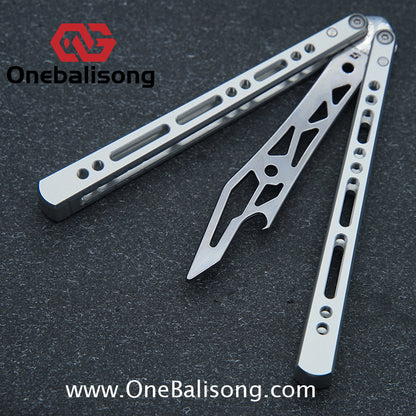 Armed Shark Pike/Barracuda Balisong Clone 7075 Aluminum Alloy Handle 5Cr15  Stainless Steel Trainer Blade Bushing