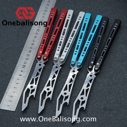 Armed Shark Pike/Barracuda Balisong Clone 7075 Aluminum Alloy Handle 5Cr15  Stainless Steel Trainer Blade Bushing