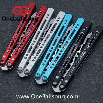 Armed Shark Pike/Barracuda Balisong Clone 7075 Aluminum Alloy Handle 5Cr15  Stainless Steel Trainer Blade Bushing