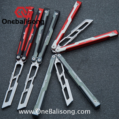 Armed Shark Ajax V1/V2 Balisong Clone Seven Series Aluminum Alloy+G10 Patch/All Aluminum  Handle Stainless Steel Trainer Blade Bushing Balisong