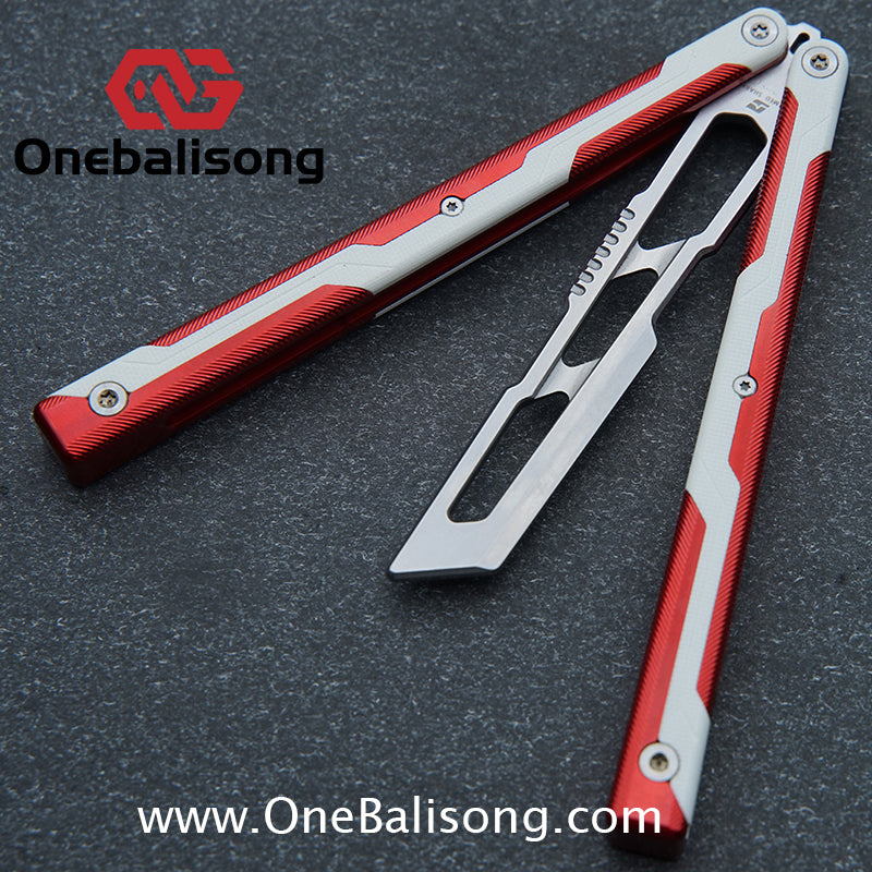 Armed Shark Ajax Clone Seven Series Aluminum Alloy G10 Patch Handle Stainless Steel Trainer Blade Bushing Balisong