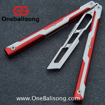 Armed Shark Ajax V1/V2 Balisong Clone Seven Series Aluminum Alloy+G10 Patch/All Aluminum  Handle Stainless Steel Trainer Blade Bushing Balisong