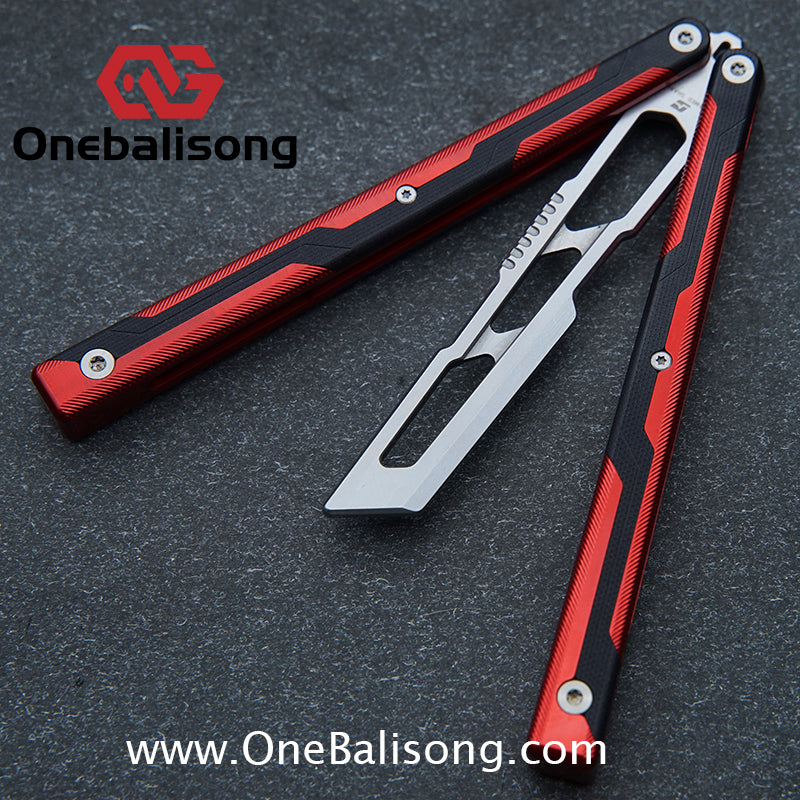 Armed Shark Ajax Clone Seven Series Aluminum Alloy G10 Patch Handle Stainless Steel Trainer Blade Bushing Balisong