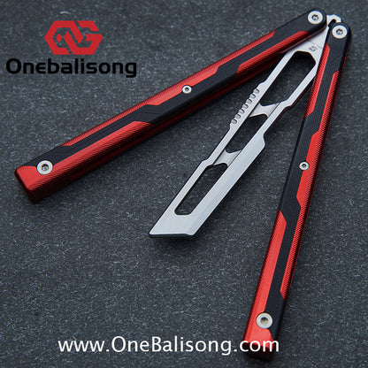 Armed Shark Ajax V1/V2 Balisong Clone Seven Series Aluminum Alloy+G10 Patch/All Aluminum  Handle Stainless Steel Trainer Blade Bushing Balisong