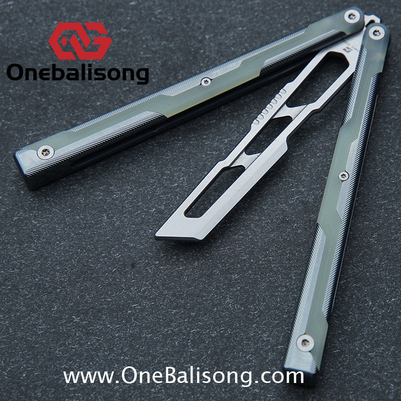 Armed Shark Ajax Clone Seven Series Aluminum Alloy G10 Patch Handle Stainless Steel Trainer Blade Bushing Balisong